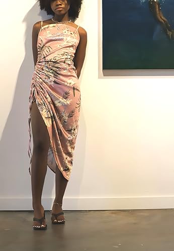 Club Dress Sexy Dress for Women Wedding Party Birthday Cocktail Spaghetti Strap Satin Side Ruched Midi Mini Dress