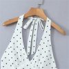 Women Spaghetti Straps Vintage Polka Dot Dresses Sexy Backless A-Line Holiday Party Dress