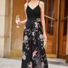 Women Summer 2025 Maxi Dress Vacation Floral Spaghetti Strap Spring Casual Boho Split Beach Long Flowy Sundress