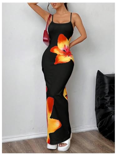 Women's Floral Sun Maxi Bodycon Dresse Summer Starfish Dress White