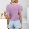 Womens Cropped Cardigan Sweaters 2025 Summer Lightweight Short Sleeve Bolero Shrug Hollow Out Button Down Tops