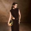 Women's Dress V Neck Open Back Slim Fit Summer Long Backless Button Dress Evening Gown for Women