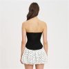 Women's Strapless Polka Dress - Dot Patchwork Ultra Short Holiday Party