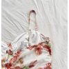 Women's Ruched Rose Print Cami Dress Spaghetti Straps Bodycon Mini Dresses