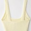 Women's Yellow Knit Sling Dress Sleeveless Backless Square Neck Slim Fit Sexy Casual Summer Dresses