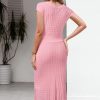 41E18-T5eAL.jpg Women Fall 2025 Teacher Outfits Church Midi Cap/Long Sleeve Hollow Knit Modest Business Casual Sweater Dress