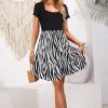 Women 2025 Summer Dress Square Neck Formal Short Sleeve Business Casual Outfits Ruffle Spring Pockets Sundress