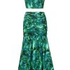 Women's Summer Floral Printed Spaghetti Strap Cami Top and Split Thigh Skirt Set Slim Fit Club Party Dress