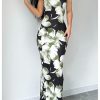 Women's Holiday Floral Print Bodycon Maxi Dress Backless Summer Cami Dress