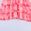 Women's Print Stacked Skirt - V-Neck Long Sleeve Cake Loose Casual