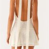 Women's Mini Dresses Dot Sleeveless Spaghetti Strap Deep V-Neck Cami Dress Backless Vestidos