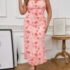 0X-4X Plus Size Ruched Mesh Dress Floral Bodycon Sleeveless Cami Dress Cocktail Pary Dating Winery