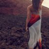 Womens Floral Cami Mesh Spaghetti Strap Bodycon See Through Backless Sheer Tulle Dress