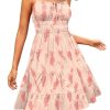 Womens Summer Mini Dress 2025 Spaghetti Strap Square Neck Sleeveless Smocked Tiered Cute Floral Flowy Sundresses