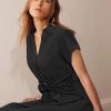 Womens Wear to Work Teacher Business Casual Dress Funeral Midi Dresses Button Down Office Clothes with Pockets