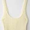 Women's Yellow Knit Sling Dress Sleeveless Backless Square Neck Slim Fit Sexy Casual Summer Dresses