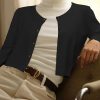 Newshows Cropped Cardigan Sweaters for Women 2025 Crew Neck Button Down Open Front Knit Bolero Shrugs
