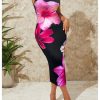 Women's Floral Halter Dress Spaghetti Strap Backless Cami Summer Maxi Dress