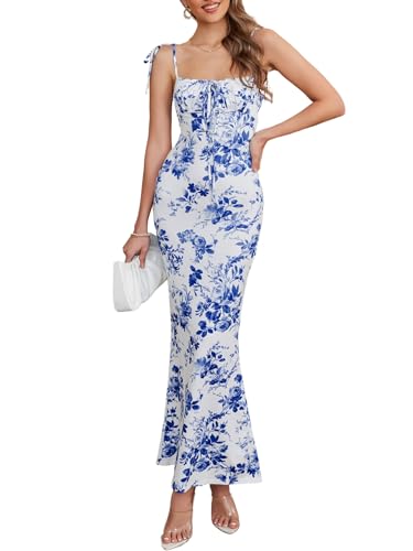 Women's Summer Floral Bodycon Backless Maxi Dress Sexy Lounge Slip Long Formal Party Evening Elegant Dress