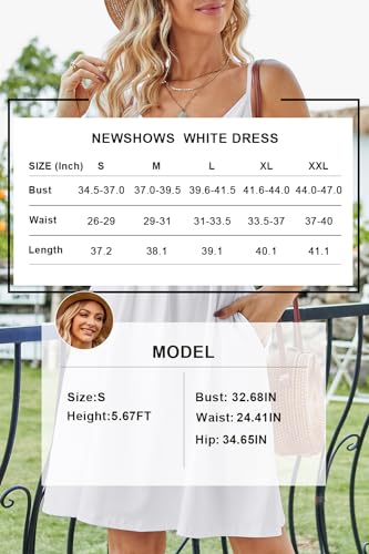 Women's Summer Dress 2025 Spaghetti Strap Sleeveless V Neck Casual Swing Sundress with Pockets
