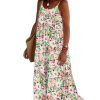 Women Summer Dresses 2025 Spaghetti Strap Scoop Neck Floral Maxi Dress Flowy Boho Long Sundress with Pockets