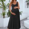 Women's 2024 Summer Sundresses Casual Beach Vacation Outfits Long Flowy Sleeveless Tank Maxi Dress with Pockets