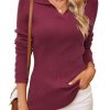 Womens Fall Fashion Sweater 2024 Business Tops Long Sleeve Clothes Casual Outfits Dressy Shirt Knit Pullover Blouse