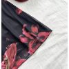 Women's Floral Draped Neck Cami Dress Backless Spaghetti Strap Short Dresses