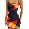 Women's Floral Print Bodycon Spaghetti Strap Dress Backless Mini Summer Dresses