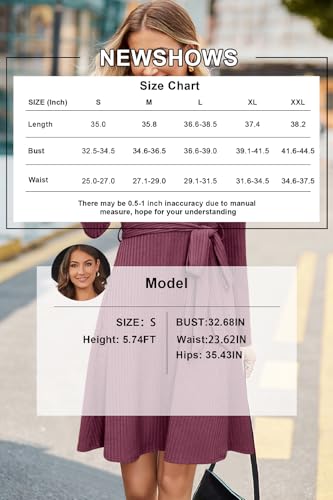 Women's Long Sleeve Fall Teacher Dresses 2025 Work Casual Knit Pockets Winter Sweater Dress Trendy