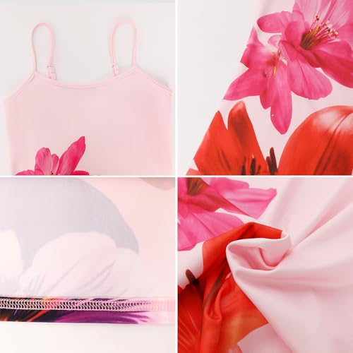 Women's Spaghetti Strap Mini Dress Summer Sexy Floral Backless Bodycon Short Cami Dress Casual Beach Vacation Outfits