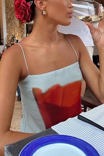 Womens Floral Cami Mesh Spaghetti Strap Bodycon See Through Backless Sheer Tulle Dress