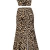 Women's Summer Floral Printed Spaghetti Strap Cami Top and Split Thigh Skirt Set Slim Fit Club Party Dress