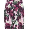 Women's Floral Print Dress with Heart Shaped Collar Slim Fit Straps Side Zipper Long Maxi Skirt