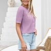 Womens Cropped Cardigan Sweaters 2025 Summer Lightweight Short Sleeve Bolero Shrug Hollow Out Button Down Tops