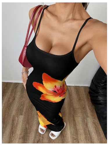 Women's Floral Sun Maxi Bodycon Dresse Summer Starfish Dress White