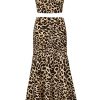 Women's Summer Floral Printed Spaghetti Strap Cami Top and Split Thigh Skirt Set Slim Fit Club Party Dress