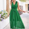 Womens 2025 Summer Wedding Guest Bridesmaid V Neck Sleeveless Long Formal Evening Party Maxi Dress
