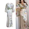 Women Vintage Elegant Floral Print Slim Fit Stylish Long Retro France Dress