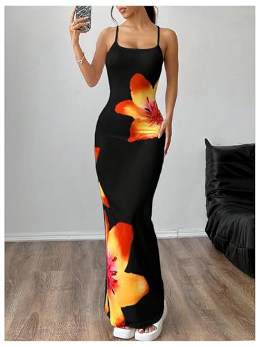 Women's Floral Sun Maxi Bodycon Dresse Summer Starfish Dress White