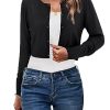 Newshows Cropped Cardigan Sweaters for Women 2025 Crew Neck Button Down Open Front Knit Bolero Shrugs
