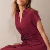 Womens Wear to Work Teacher Business Casual Dress Funeral Midi Dresses Button Down Office Clothes with Pockets
