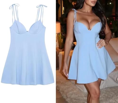Women's Backless Mini Dress - Short Slip Design for Beach Party Summer Wear