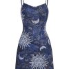 Women's Vintage 90s Mini Dress Spaghetti Strap Boho Mesh Short Dresses