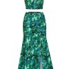 Women's Summer Floral Printed Spaghetti Strap Cami Top and Split Thigh Skirt Set Slim Fit Club Party Dress