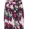 Women's Floral Print Dress with Heart Shaped Collar Slim Fit Straps Side Zipper Long Maxi Skirt