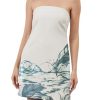 Women Strapless Tube Mini Dress Summer Casual Boho Floral Print Sleeveless Backless Going Out Beach Short Dress