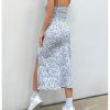Women's Summer Ditsy Floral Print Spaghetti Strap Split Thigh Cami Midi Dress