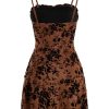 Women's Mini Dress Floral Spaghetti Strap Mesh Dresses Going Out Festival Concert Outfits Grunge Gothic Clothes