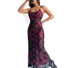 Women's Dresses Floral Print Cami Dress - Spaghetti Strap, Backless, Long, Slim Fit Dress for Women